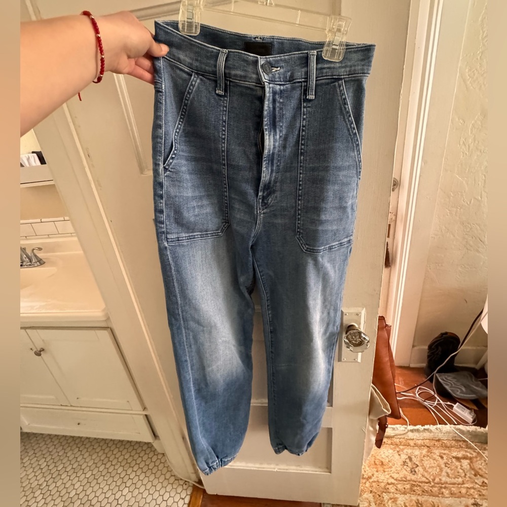 Mother Wrapper Patch Springy Ankle Jeans - image 1